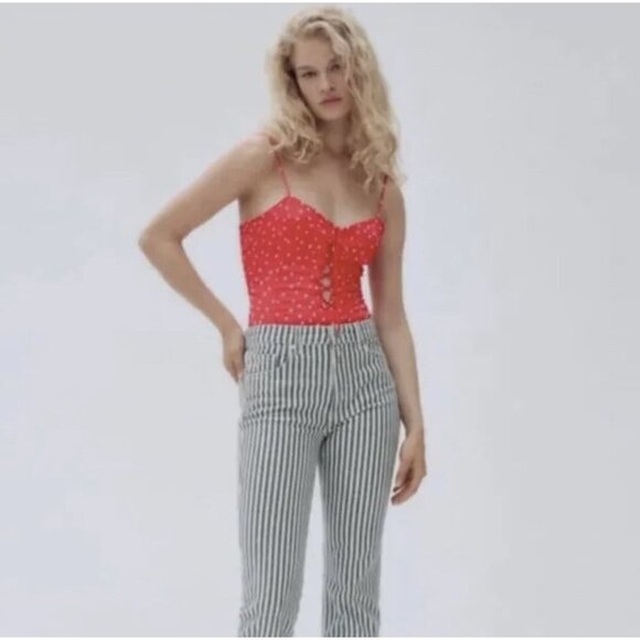 NEW Zara Red Stars Babydoll Bodysuit Patriotic Festival Thong One Piece Swim - Picture 5 of 13